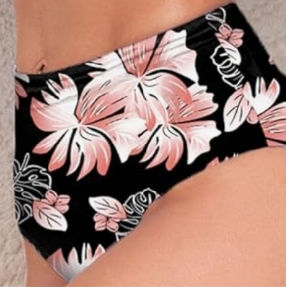 🆕️ High Waist Tummy Control Floral Design Swim Bottom NWOT - Picture 2 of 4